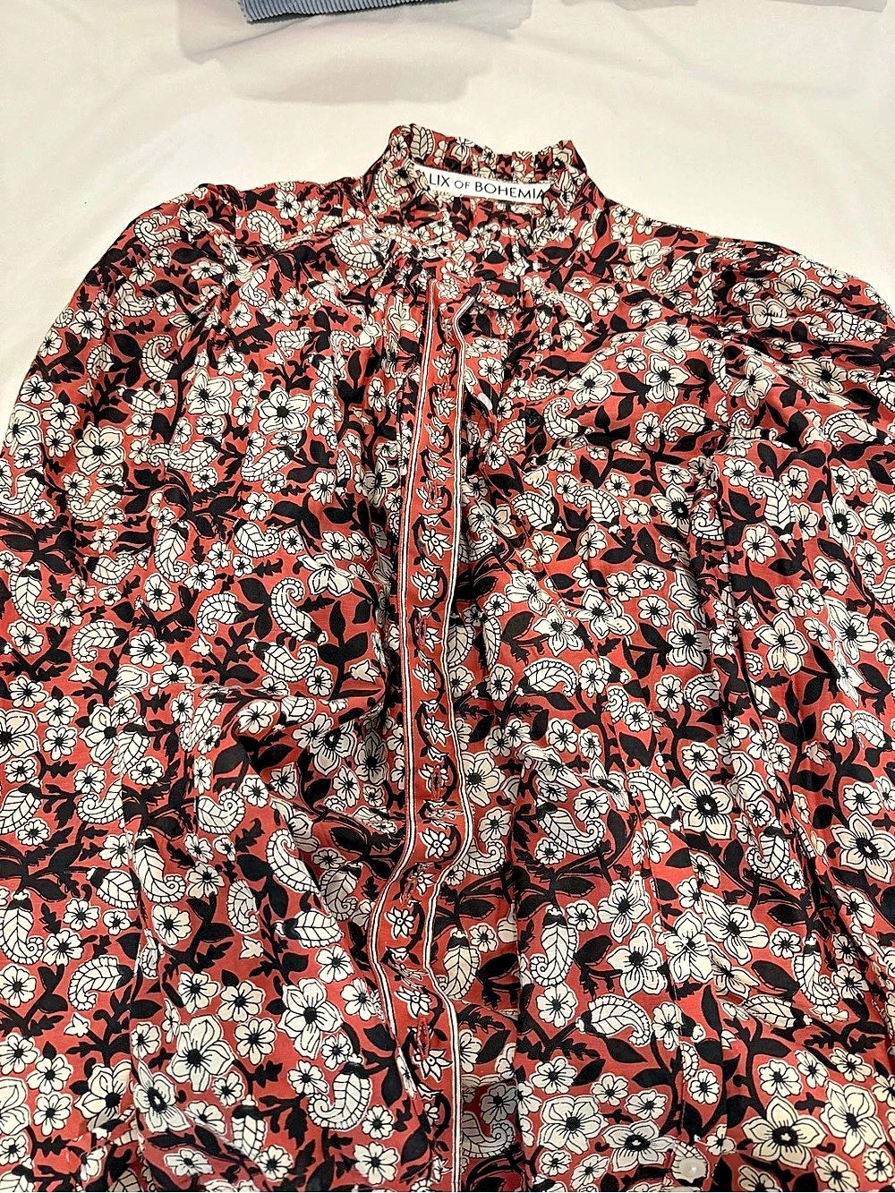 Alix of Bohemia Annabel Blouse Floral Red & Black Medium